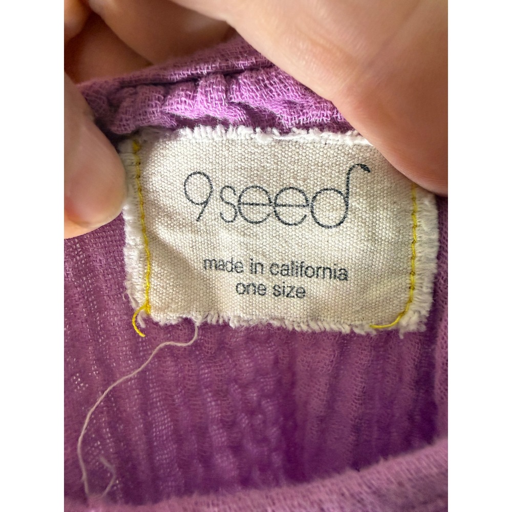 9 seed purple sleeveless cotton gauze mini dress one size beach Resort - Picture 3 of 4